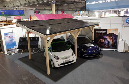 Solar-Carports mit Ladestation für Elektroautos